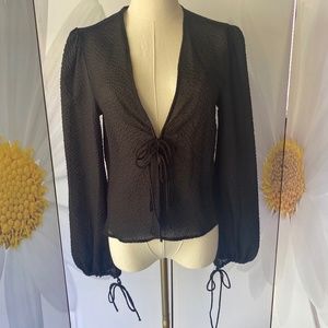 Urban Outfitters black blouse with ties